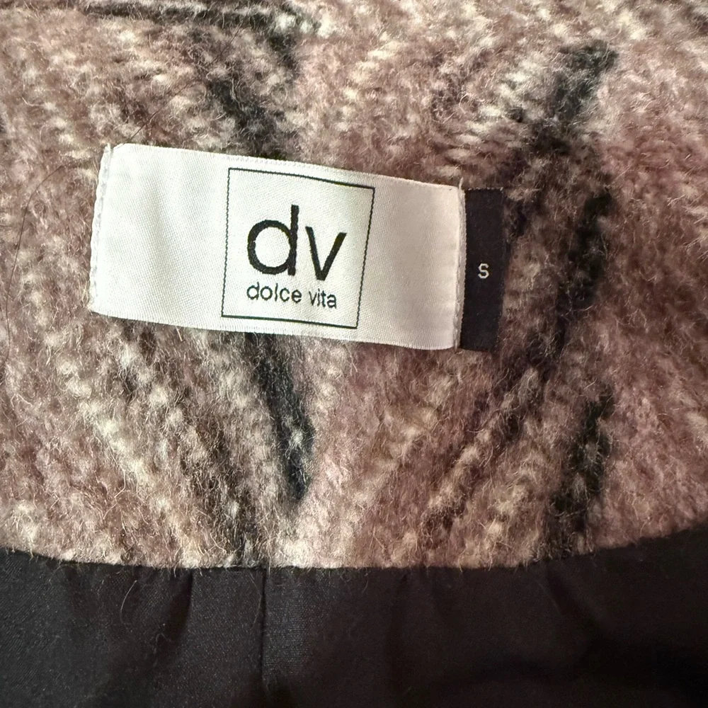 Dolce‎ Vita Textured Cream, Brown and Black Wool Wrap Coat